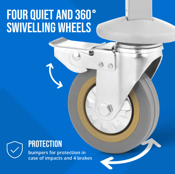 🛒 Servirna kolica inox – 3 police, nosivost do 500 kg