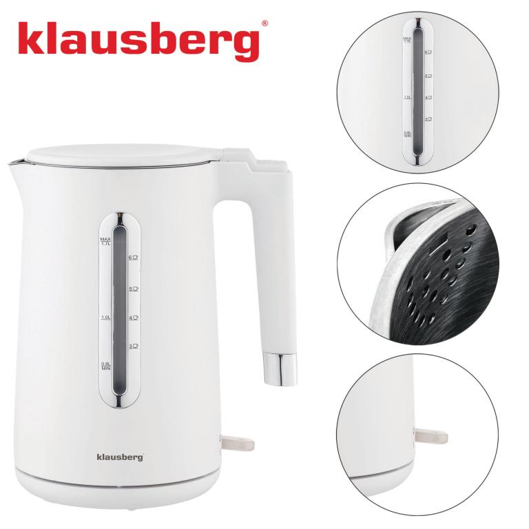 Električno kuhalo za vodu 1,7 L, mat bijelo – Klausberg KB-7890 ⚡☕