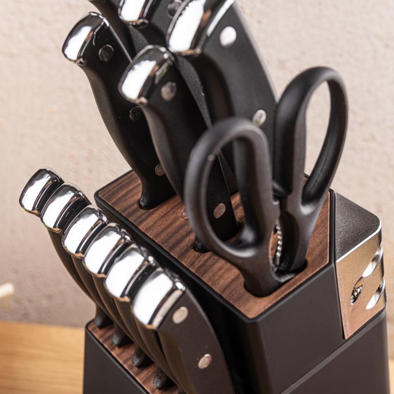 Set 13 noževa s oštračem - Black Accacia KB®