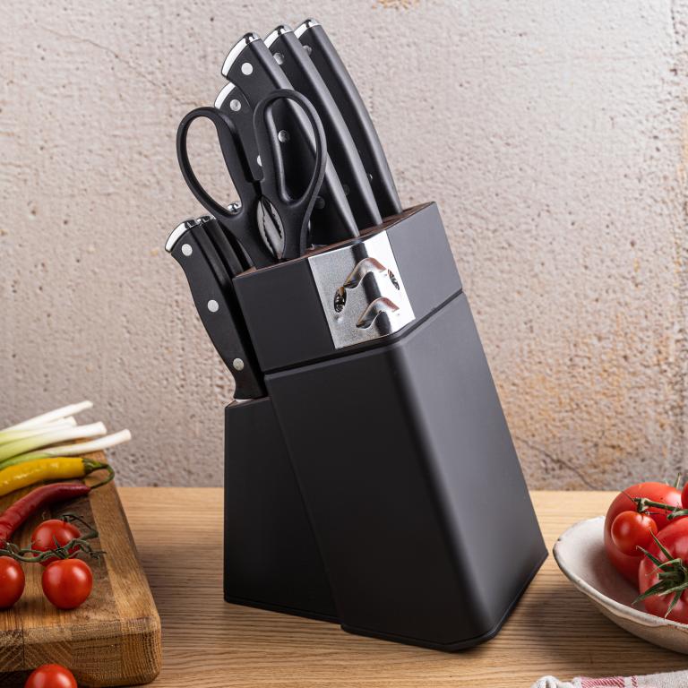 Set 13 noževa s oštračem - Black Accacia KB®