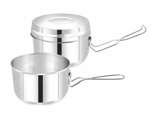 Tiffin set 3-dijelni inox – posude za hranu, lunch box, kampiranje