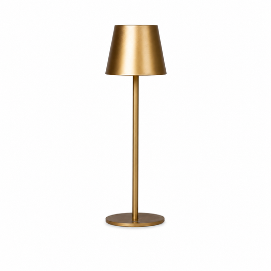 &nbsp;LED stolna lampa, bežična stolna lampa, punjiva stolna lampa, zlatna stolna lampa, lampa za restoran, lampa za restoranski stol, ugostiteljska stolna lampa, lampa za kafić, lampa za hotel, lampa za terasu, cordless stolna lampa, touch stolna lampa, dimabilna LED lampa, stolna lampa na dodir, ambijentalna rasvjeta za restoran, dekorativna LED lampa, LED lampa s baterijom, punjiva lampa za stol, zlatna lampa za interijer, moderna stolna lampa, LED lampa 3000K, LED lampa 4000K, LED lampa 5000K, prijenosn