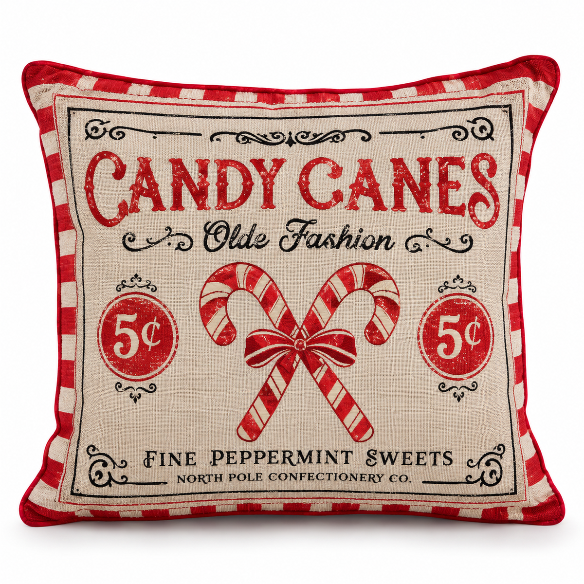 &nbsp;božićna jastučnica, Candy Canes jastučnica, božićna jastučnica 44x44, ukrasna jastučnica, dekorativna jastučnica, vintage božićna jastučnica, crvena božićna jastučnica, bež jastučnica, božićni šećerni štapići, božićni jastuci, navlaka za jastuk, božićne navlake za jastuke, božićni tekstil, božićne dekoracije za dom, vintage božićni ukrasi, rustikalne božićne dekoracije, farmhouse božićni stil, dekoracije za dnevni boravak, božićno uređenje apartmana, božićne dekoracije za hotel, božićne dekoracije za 