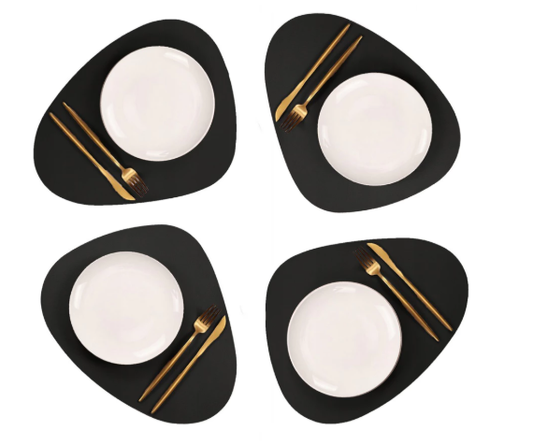 Podmetač za stol – ovalni crni - moderan dizajn 36,5 × 45 cm