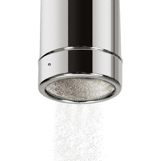 posip za šećer, posip za kakao, cimet posip inox, posudica za šećer u prahu, shaker za kavu, shaker za cappuccino, posip od nehrđajućeg čelika, oprema za slastičarne, ugostiteljska oprema Split, NIRS webshop, profesionalni shaker za dekoraciju