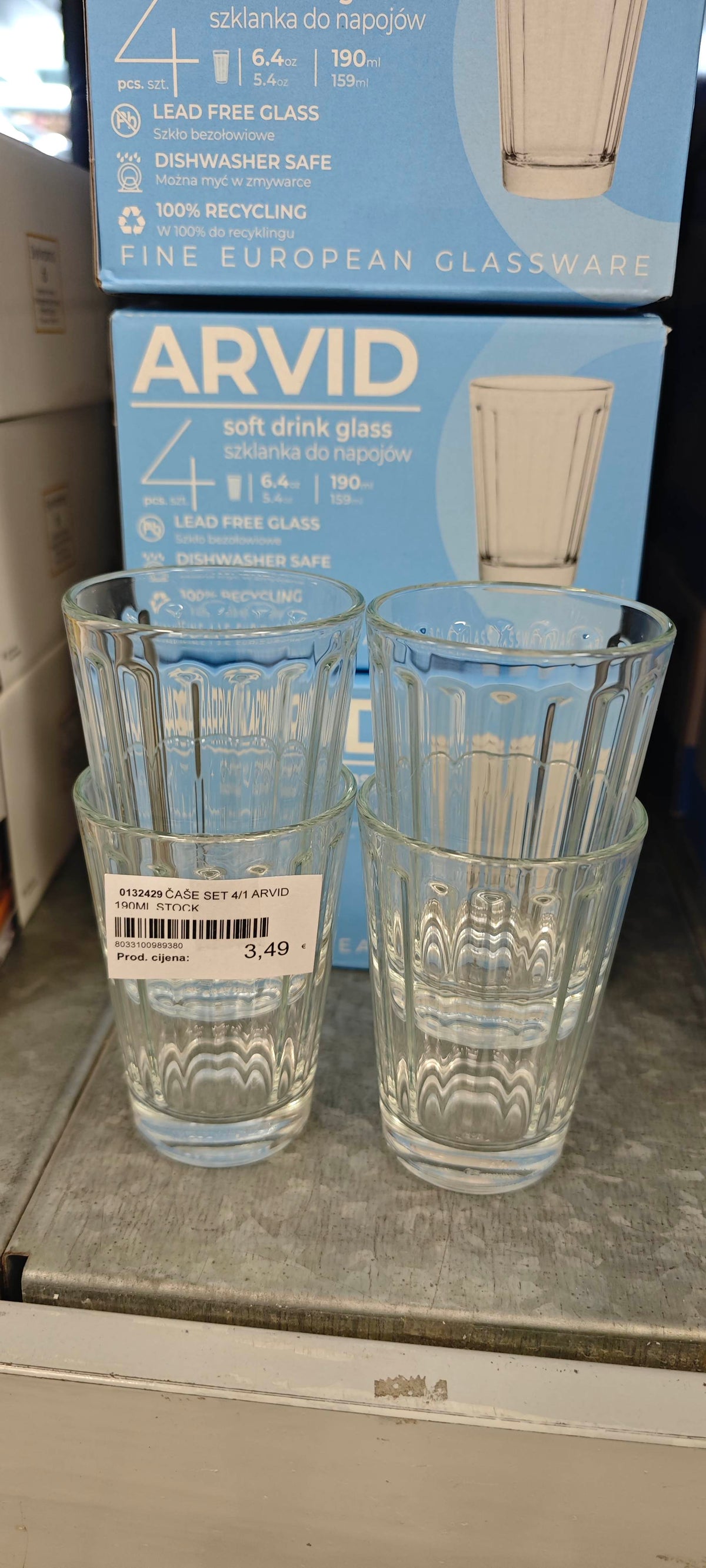 Set 4 čaše za sok Arvid 190 ml -50% akcija samo za web kupnje