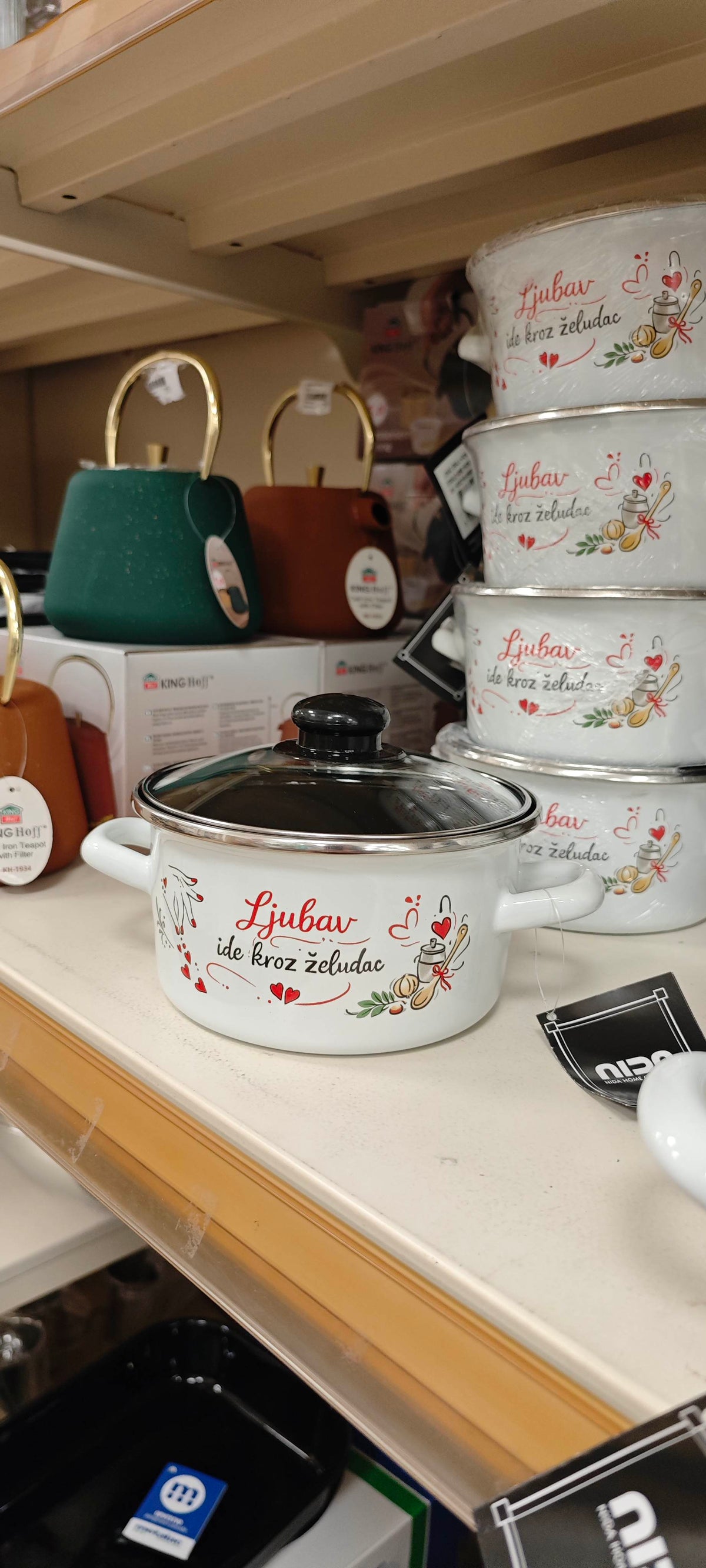 Emajl lonci Ljubav - 4 veličine - Može indukcija