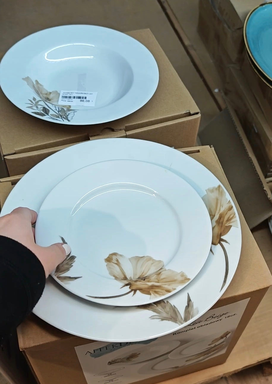 Set 18 tanjura Beige Leaf