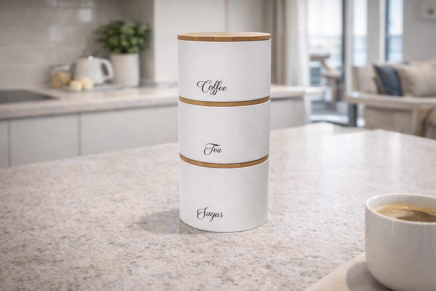 set posuda za kavu čaj šećer, metalne posude s bambus poklopcem, posude coffee tea sugar, klausberg posude, bijele kuhinjske posude, set kuhinjskih posuda, posude za kavu čaj šećer, metalne kuhinjske posude, posude s poklopcem bambus, kuhinjski organizatori, posude za apartmane, posude za hotele, horeca kuhinjska oprema, posude za ugostiteljstvo, posude za suhe namirnice, minimalističke kuhinjske posude, moderne kuhinjske posude, set posuda za kuhinju, posude za kavu apartman, kuhinjski pribor klausberg, de