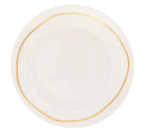 set tanjura, bijeli tanjuri sa zlatnim rubom, porculanski tanjuri, Selena kolekcija, elegantni tanjuri, tanjuri za restoran, tanjuri za posebne prigode, luksuzni servis za jelo, NIRS tanjuri, zlatni rub tanjura