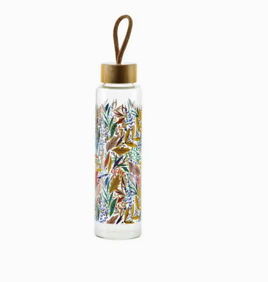 staklena boca, boca za vodu, ekološka boca, boca od stakla, Hollie Leaves, boca za poklon, boca za posao, stylish boca, eco bottle, borosilikatno staklo, bambus poklopac, poklon za nju, poklon za njega