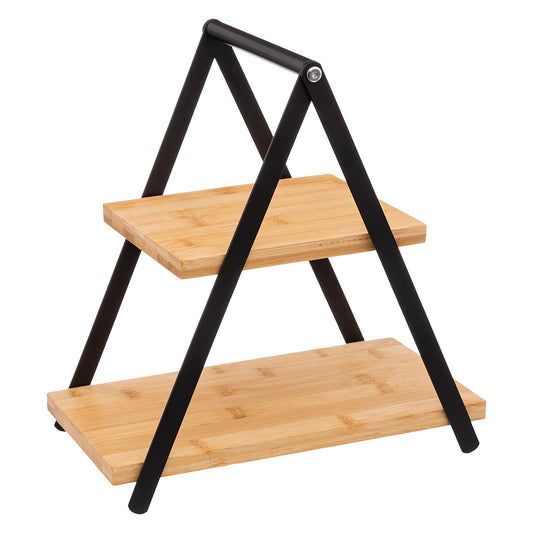  stalak za serviranje, bambus stalak, dvoslojni stalak, stalak za kolače, buffet poslužavanje, serviranje u apartmanima, ugostiteljska oprema Split, stalci za posluživanje webshop, dekoracija stola, oprema za iznajmljivače