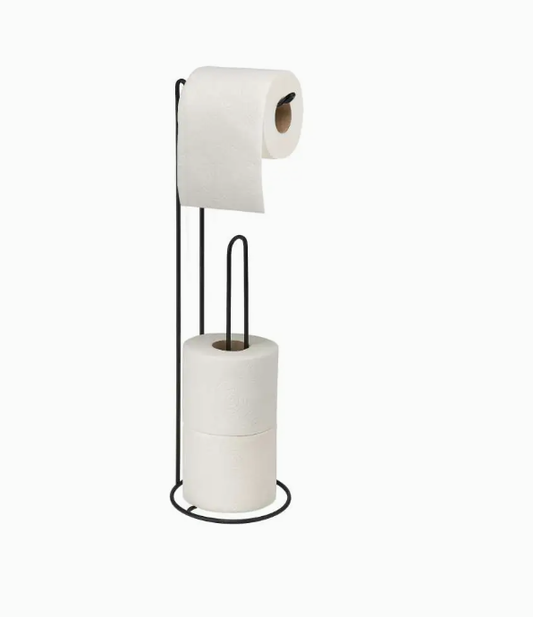 stalak za toaletni papir,stalak za wc papir,metalni stalak za papir,stalak crne boje,moderan stalak za kupaonicu,stalak industrijski stil,stalak za male kupaonice,DEA BLACK stalak,stalak minimalistički dizajn,stalak za rezervne role