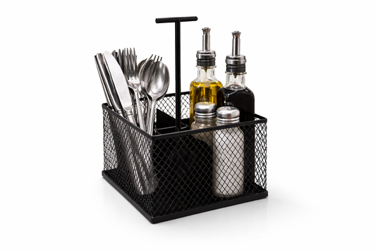 stolni organizator, organizator za stol, organizator za restoran, organizator za kafić, držač za beštek, držač za ulje i ocat, organizator za začine, držač za sol i papar, metalni organizator, crni organizator stolni, horeca oprema, ugostiteljska oprema, restoran oprema, kafić oprema, barska oprema, stolni stalak za pribor, organizator za stolove restoran, držač za pribor za jelo, organizer za stol ugostiteljstvo, stalak za ulje i ocat restoran, pribor za stol organizacija, metalna košara za stol, stolni dr