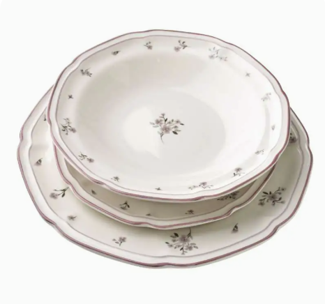 tanjurićima, elegantni servis za ručavanje, retro porculanski servis, kuhinjski set tanjura i šalica, posuđe s floralnim uzorkom, komplet posuđa za dnevni boravak, set za posluživanje kolača, posuđe za obiteljski stol, romantični set tanjura i šalica, komplet za posluživanje ručka, porculanski set tanjura i šalica, svečano posuđe za stol, servis tanjura za poklon, kolekcija tanjura Rosalie, luksuzni set posuđa, elegantni cvjetni servis za stol, servis za kavu i kolače, set tanjura i šalica s cvjetnim uzorko