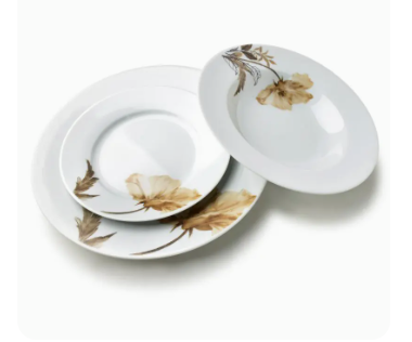 Set 18 tanjura Beige Leaf