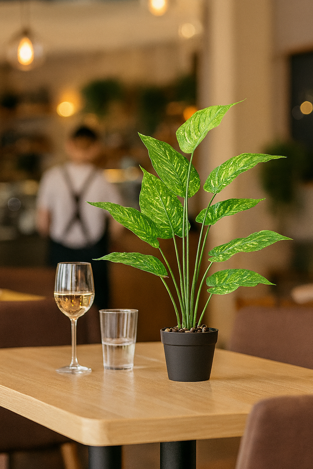 umjetna biljka u tegli, zelena plastika biljka, dekoracija bez održavanja, cvijet bez zalijevanja, biljka za apartman, biljka za restoran, dekorativna umjetna biljka 55 cm, lažna biljka realistična, umjetna biljka za ured, dekoracija biljna, biljka za interijer, tegla s biljkom, zeleni ukras, plastificirana biljka