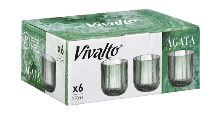 Čaše Moss Green 🌿 Set od 6 komada