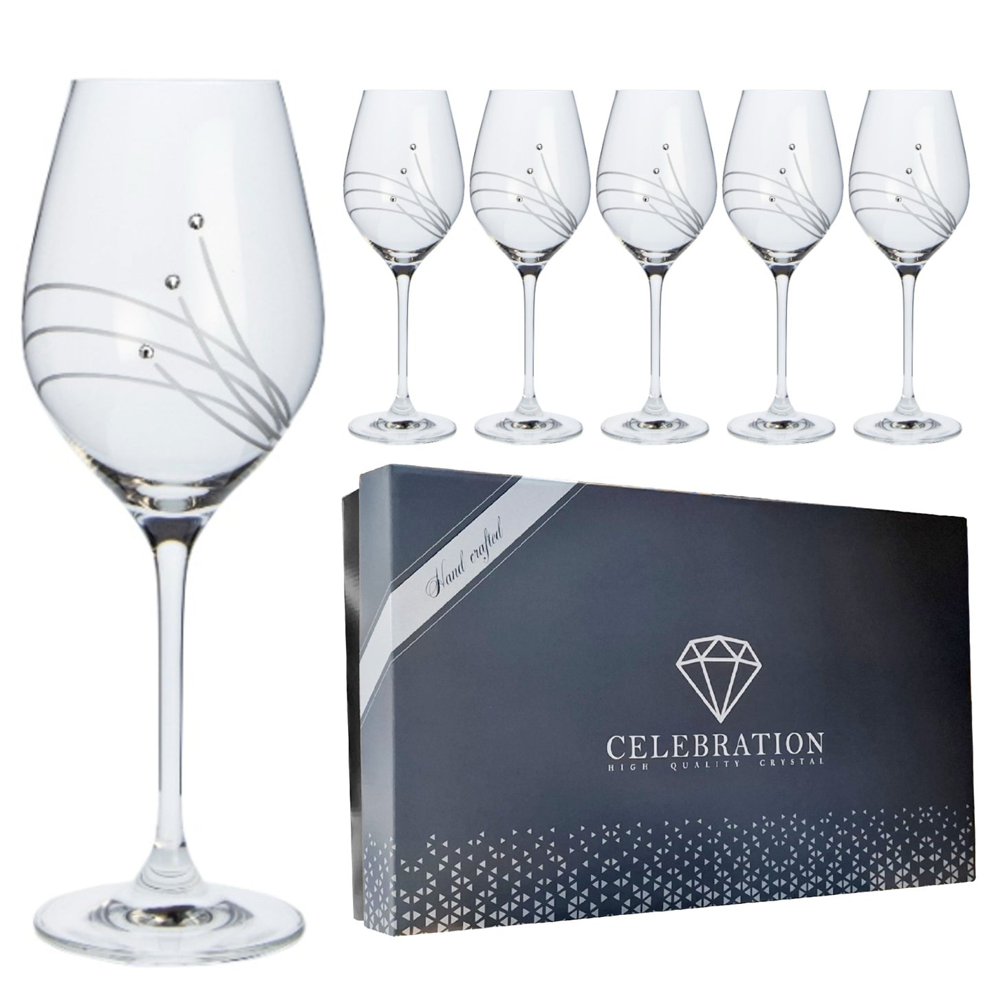 Čaše za vino Celebration 360ml Crystals (6 kom) – čaše koje dio stola pretvaraju u doživljaj ✨🍷