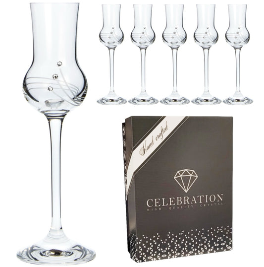 Čaše Grappa 70ml Crystals (6 kom) – luksuzni poklon za ljubitelje vrhunskih destilata ✨