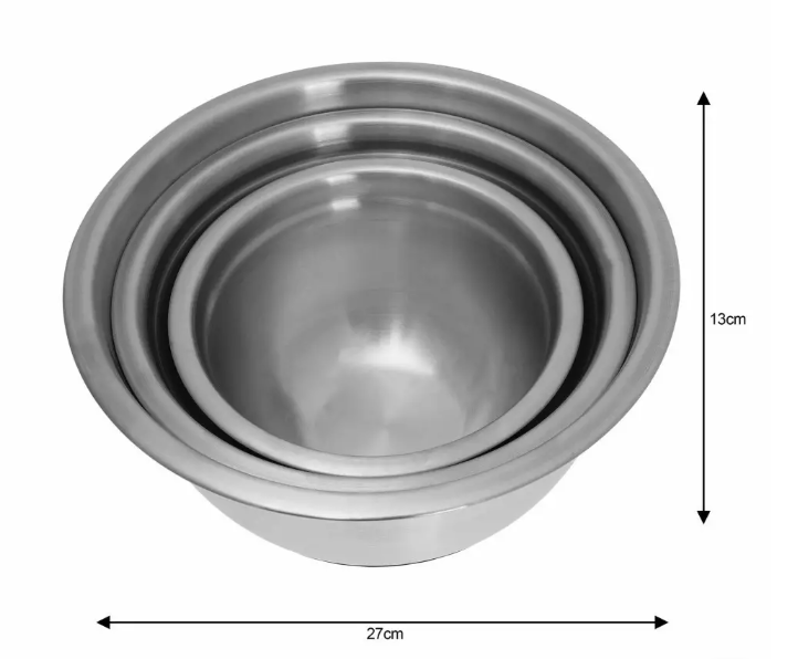 Set od 3 čelične posude s neklizajućom podlogom – 1.6L, 3L i 5L